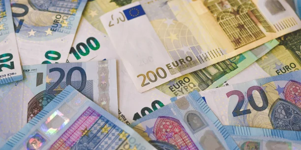 Euro banknotes representing savings